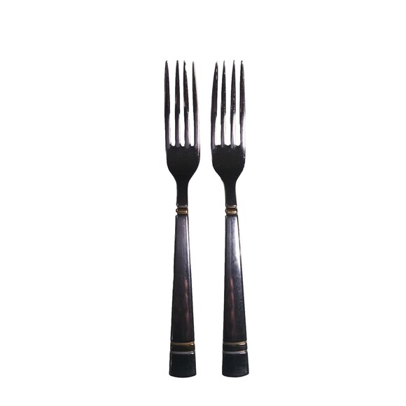 Yamazaki Patrick CHELSEA GOLD Stainless Steel Japan Dinner Fork Set Of 2 - Picture 1 of 5